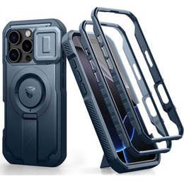 Pancéřové pouzdro pro iPhone 16 Pro, Dexnor CamProtect MagSafe, modré (dva rámečky)