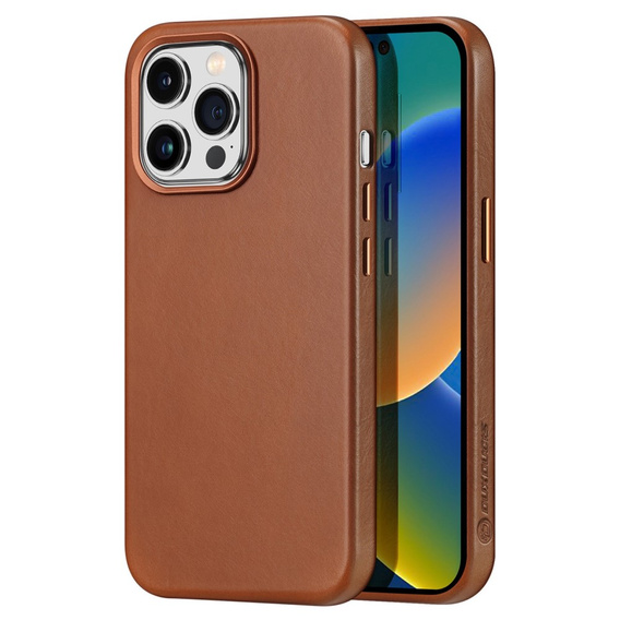 Pouzdro pro iPhone 14 Pro, Dux Ducis Max Naples, hnědé