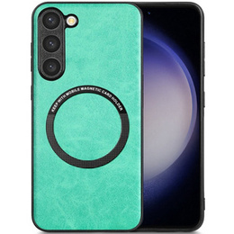 Pouzdro pro Samsung Galaxy S23+ Plus, Leather Hybrid MagSafe, zelený