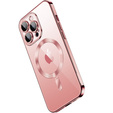 Pouzdro pro iPhone 15 Pro, Electro MagSafe, růžové + sklo na displej