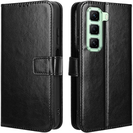 Klopové pouzdro pro Infinix Hot 50 4G, Crazy Horse Wallet, černé