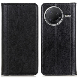 Flipové pouzdro pro Xiaomi Poco F7 Pro / F7 Ultra, Split Leather, černé