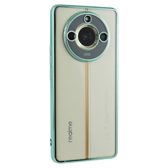 Pouzdro pro Realme 11 Pro 5G / Pro+ 5G, Electroplating Frame, transparentní / zelené
