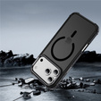 Matné pouzdro pro iPhone 17 Pro, pancéřované, pro MagSafe, kouřové s černými boky