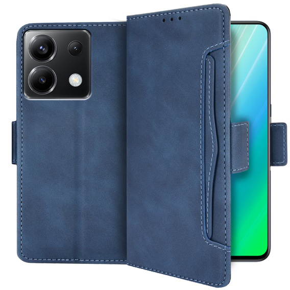 Klopové pouzdro pro Xiaomi Poco X6 5G, Card Slot, modré
