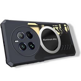 Pouzdro pro Realme 12 Pro 5G / 12 Pro+ 5G, s magnetickou fólií, transparentní / černé