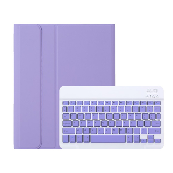 Pouzdro s bluetooth klávesnicí pro iPad 11" 2025 A16 (11 gen.) / iPad 10.9" 2022 (10 gen.), fialové