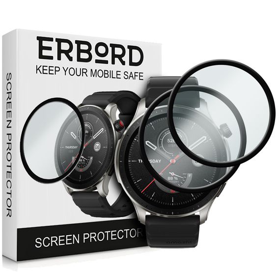 2x hybridní sklo ERBORD pro Amazfit GTR 4 46mm