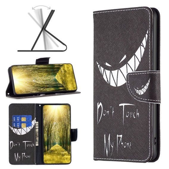 Klopové pouzdro pro Xiaomi Redmi 13C / Poco C65, Wallet, Don't Touch My Phone, modré