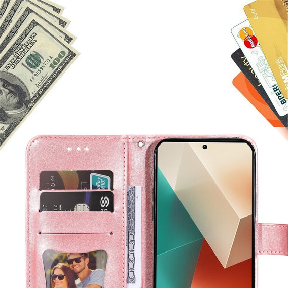 Klopové pouzdro pro Xiaomi Redmi Note 13 5G, Mandala, růžové rose gold