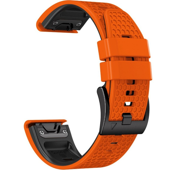 Silikonový řemínek pro Garmin Fenix 7 / Forerunner 965 / 955 / 945 / 935, oranžový / černý