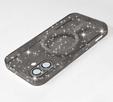 Pouzdro pro iPhone 16, ERBORD Glitter MagSafe, černé + sklo na displej