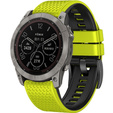 Silikonový řemínek pro Garmin Fenix 7 / Forerunner 965 / 955 / 945 / 935, žlutý / černý