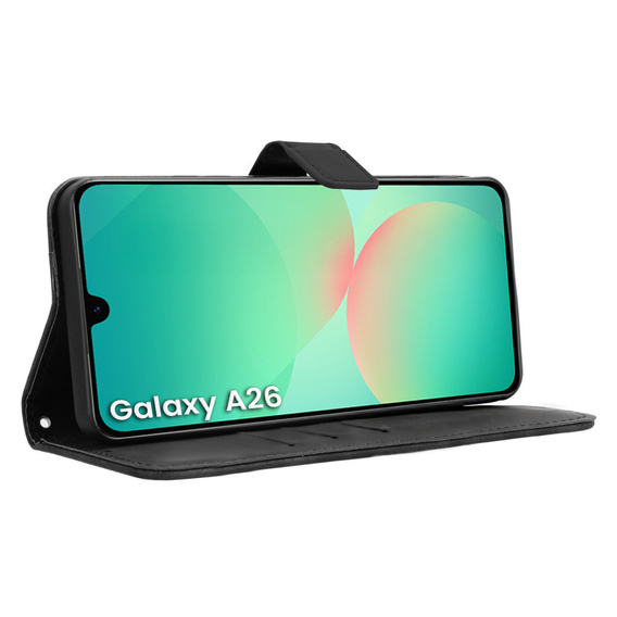 Klopové pouzdro pro Samsung Galaxy A26, Crazy Horse Wallet, černé