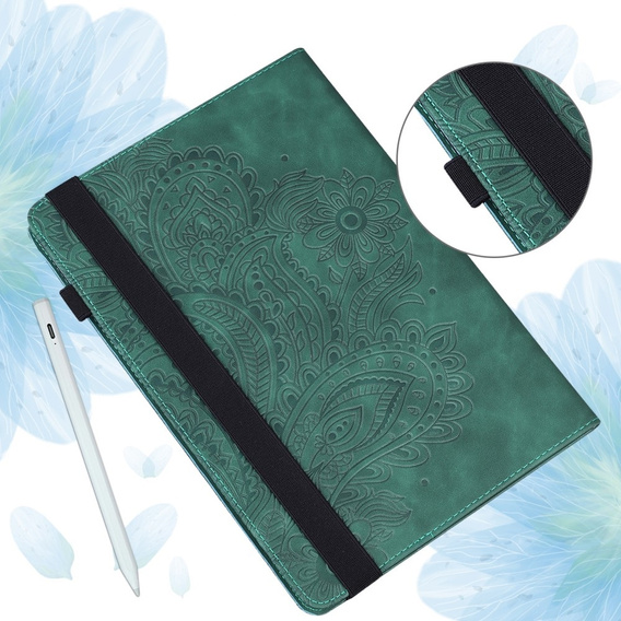 Pouzdro s klopou pro Xiaomi Redmi Pad SE 11", flower, zelené