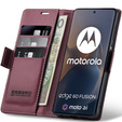 Pouzdro pro Motorola Edge 60 / 60 Fusion, ERBORD Glossy Litchi, flipová peněženka, červené