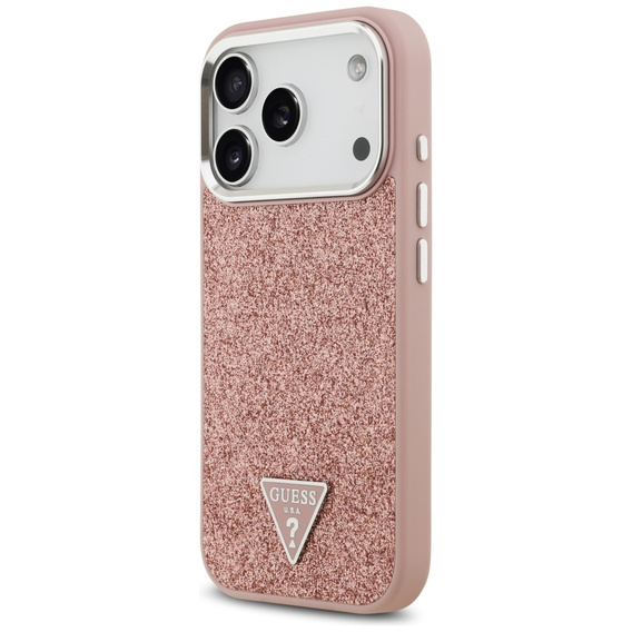 Pouzdro GUESS Glitter Triangle Logo MagSafe pro iPhone 17 Pro Max