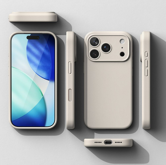 Pouzdro Ringke pro iPhone 17 Pro Max, silikonové magnetické pouzdro MagSafe, kámen