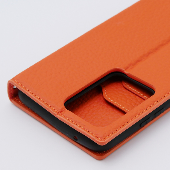 Kožené pouzdro pro Samsung Galaxy S20 Ultra, ERBORD Grain Leather, oranžové