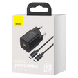 Síťová nabíječka Baseus Super Si PD 25 W USB-C + kabel USB-C, černá
