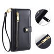 Klopové pouzdro pro Realme 14 Pro+ 5G, Wallet Zipper Pocket, černé