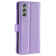 Klopové pouzdro pro Samsung Galaxy M34, Wallet Zipper Pocket, fialové