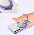 Magnetické pouzdro pro Samsung Galaxy A56, pro MagSafe, fialové + sklo 9H