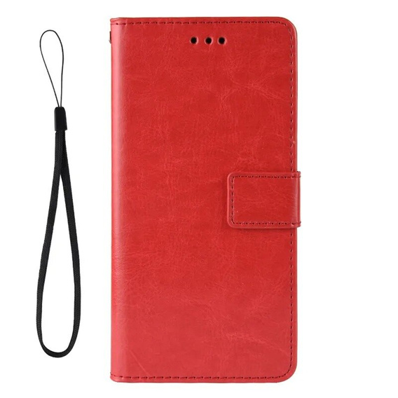 Klopové pouzdro pro Xiaomi Poco F6, Crazy Horse Wallet, červené