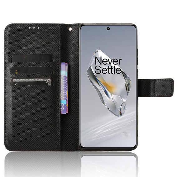 Klopové pouzdro pro OnePlus 12 5G, Wallet Smart Magnet, černé