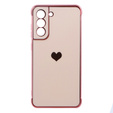 Pouzdro pro Samsung Galaxy S21 FE, Electro heart, růžové rose gold