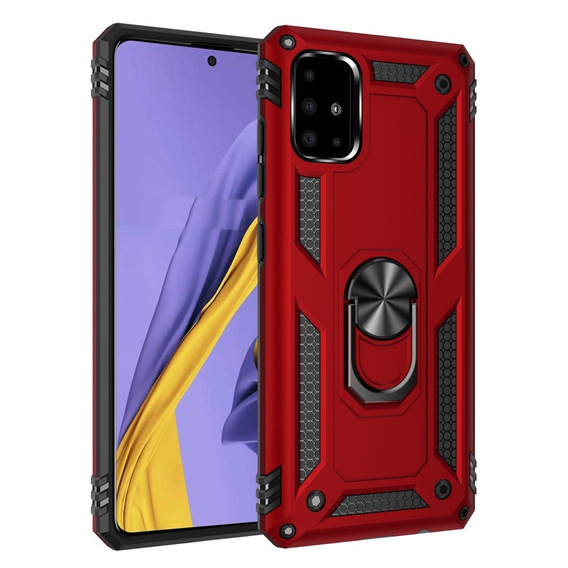 Pancéřové pouzdro pro Samsung Galaxy A51, Nox Case Ring, červené