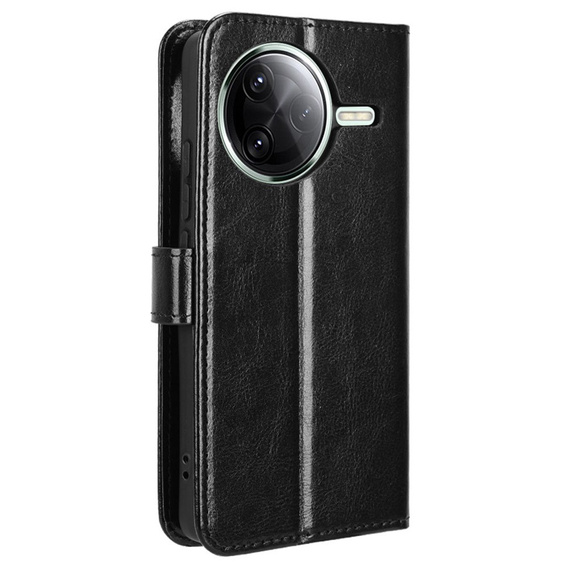 Klopové pouzdro pro Xiaomi Poco F7 Ultra, Crazy Horse Wallet, černé