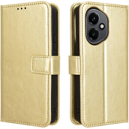 Klopové pouzdro pro Honor 400 5G, Crazy Horse Wallet, zlaté