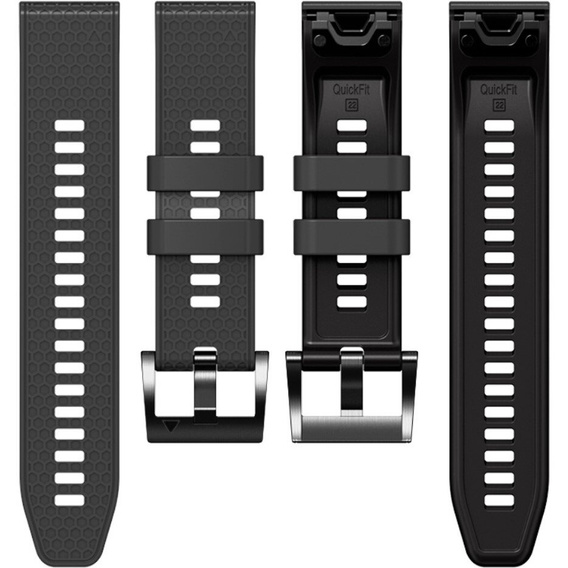 Silikonový řemínek pro Garmin Fenix 7 / Forerunner 965 / 955 / 945 / 935, šedý / černý