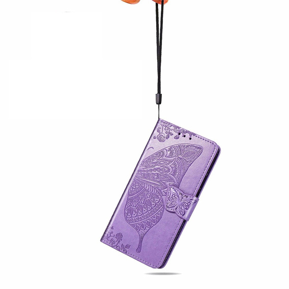 Klopové pouzdro pro Xiaomi Redmi A3, Butterfly, fialové