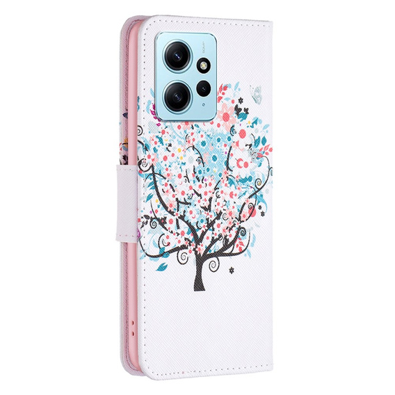 Klopové pouzdro pro Xiaomi Redmi Note 12 4G, Wallet, colorful tree , bílé