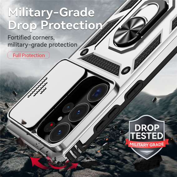 Pancéřové pouzdro s podstavcem a krytem objektivu pro Samsung Galaxy S26 Ultra