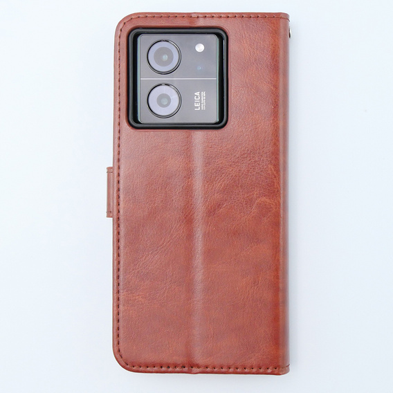 Klopové pouzdro pro Xiaomi 13T / 13T Pro, Crazy Horse Wallet, hnědé