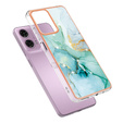 Ochranné pouzdro pro Motorola Moto G24 / G24 Power / G04, Marble Slim Case, zelené
