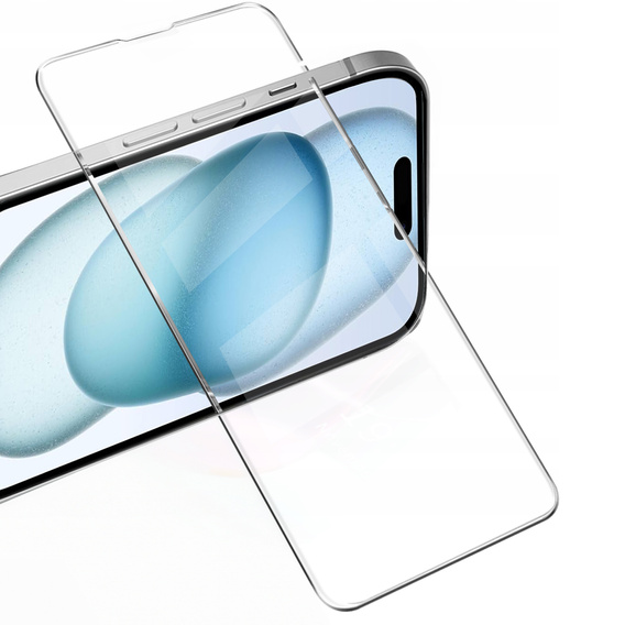 2x tvrzené sklo pro iPhone 15, ERBORD 9H Hard Glass na displeji