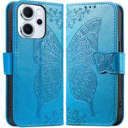 Klopové pouzdro pro Oppo Reno 14F, peněženka, Butterfly, modré