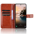 Klopové pouzdro pro TCL 40 NxtPaper, Crazy Horse Wallet, hnědé
