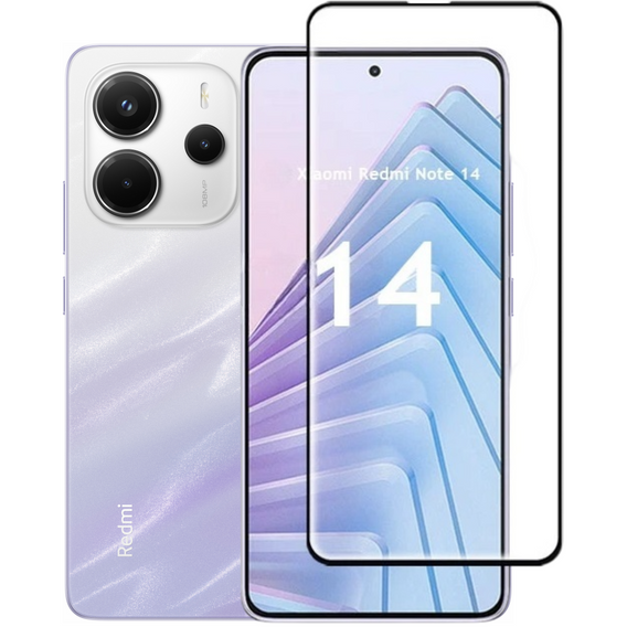 3D tvrzené sklo pro Xiaomi Redmi Note 14 5G, černý rámeček