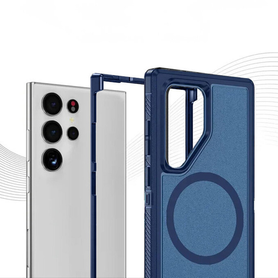 Pouzdro s rámečkem pro Samsung Galaxy S22 Ultra, pro MagSafe, modré