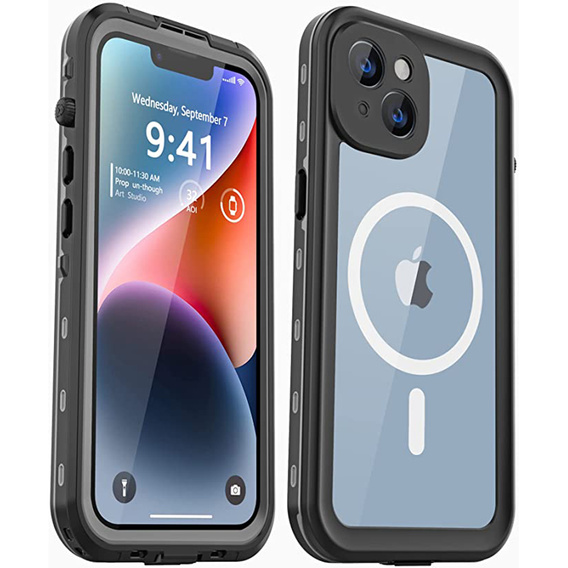Vodotěsné pouzdro pro iPhone 14, Redpepper, pro MagSafe, černé