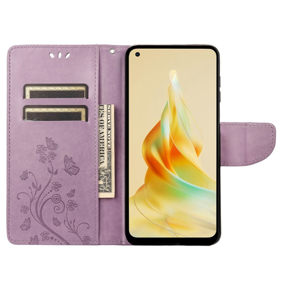 Klopové pouzdro pro Oppo Reno8 T 4G, Mandala Flower, fialové