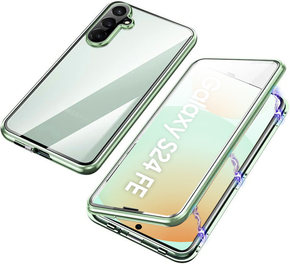 Pouzdro pro Samsung Galaxy S24 FE, Magnetic Dual Glass, zelené