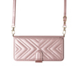 Flipové pouzdro pro Oppo Reno 13F 5G, Crossbody Leather Wallet, růžové