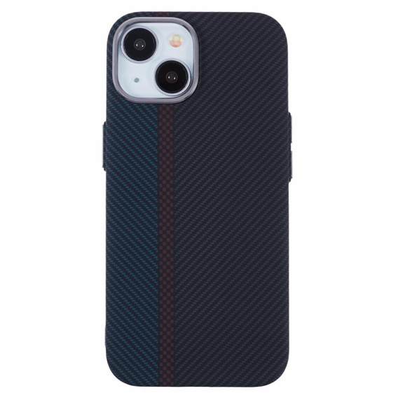 Pouzdro pro iPhone 13, Carbon Fiber MagSafe, černá / modrá