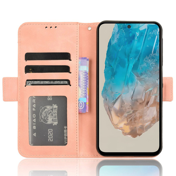 Klopové pouzdro pro Samsung Galaxy M35, Card Slot, růžové